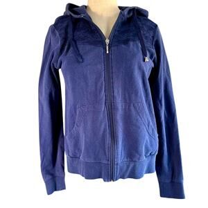 Womens Hoodie Size Medium Blue Lace Details Workout Hiking Camping Outdoors Gym